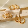 Immagine di 1 Paio Placcatura Sottovuoto Elegante Stile Ins Multicolore 304 Acciaio Inossidabile & Strass Anello Imitata Perla Orecchini Circolari Per Donne Festa