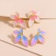 Picture of Vacuum Plating Sweet & Cute Retro 18K Gold Plated Multicolor 304 Stainless Steel Flower Enamel Ear Post Stud Earrings For Women Anniversary
