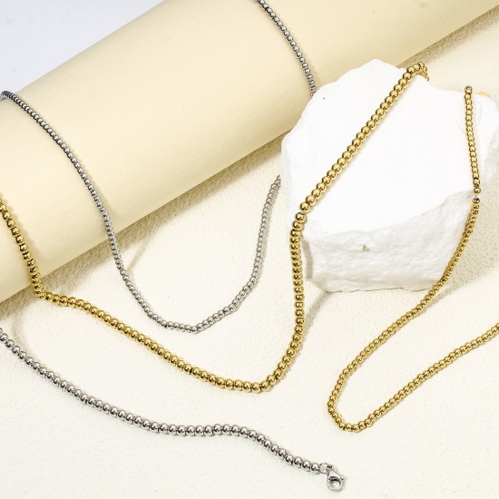 Immagine di 1 Pz 304 Acciaio Inossidabile Catena di Perline Collana di Perline 40cm Lunghezza