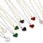 Picture of Eco-friendly Stylish Valentine's Day Real Gold Plated Multicolor Brass & Cubic Zirconia Ball Chain Heart Pendant Necklace For Women Engagement