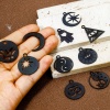 Bild von 2 Stück 304 Edelstahl Charms Schwarz Doppelseitiges Polieren