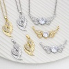 Image de 1 Pièce Pendentifs en Laiton Aile Multicolore à Zircone Cubique Clair