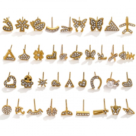 1 Paar Vakuumbeschichtung 304 Edelstahl Ohrring Ohrstecker Vergoldet Geometrie Micro Pave Transparent Strass 1 Paar Vakuumbeschichtung 304 Edelstahl Ohrring Ohrstecker Vergoldet Geometrie Micro Pave Transparent Strass