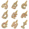Imagen de 1 Unidad Latón Micro Pave Colgantes Letras Multicolor Multicolor Circón Artificial