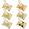 Picture of Brass Charms 18K Gold Plated Candy Food Message " sweet " Enamel 16mm x 13mm