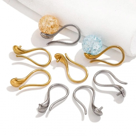 4 Pcs Boucles d'Oreilles Crochets Accessories pour DIY Fabrication de Bijoux en 304 Acier Inoxydable Avec Épingle à Bélière en Perles