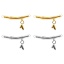 Picture of Vacuum Plating 304 Stainless Steel Connectors Charms Pendants Arc Bamboo 3.1cm x 1.6cm