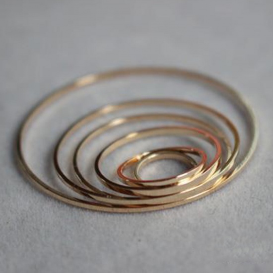 5 個 真鍮 ジオメトリック 幾何学 コネクター ペンダント チャーム 多色 円形 透かし の画像
