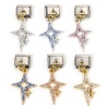 Immagine di 1 Pz Lega di Zinco & Acciaio Inossidabile Bracciale con Charm Italiano a Maglie, Creazione di Gioielli Fai-da-te Oro Placcato & Tono Argento Rettangolo Stella 10mm x 9mm