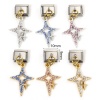Immagine di 1 Pz Lega di Zinco & Acciaio Inossidabile Bracciale con Charm Italiano a Maglie, Creazione di Gioielli Fai-da-te Oro Placcato & Tono Argento Rettangolo Stella 10mm x 9mm