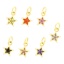 Immagine di 2 Pz Ottone Galassia Ciondoli Stella a Cinque Punte Placcato Oro 18K Multicolore Cubic Zirconiae 10mm x 8mm