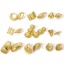 Picture of 1 Pair Vacuum Plating 304 Stainless Steel Ear Post Stud Earrings 18K Gold Plated Geometric With Stoppers