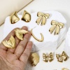 Picture of 1 Pair Vacuum Plating 304 Stainless Steel Ear Post Stud Earrings 18K Gold Plated Bowknot With Stoppers