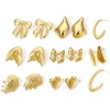 Picture of 1 Pair Vacuum Plating 304 Stainless Steel Ear Post Stud Earrings 18K Gold Plated Bowknot With Stoppers