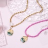 Picture of 1 Piece Eco-friendly Brass Oil Painting Style Charms Real Gold Plated Multicolor Oval Flower Enamel 23mm x 16mm