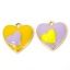 Immagine di 1 Pz Ecologico Ottone San Valentino Ciondoli Cuore 18K Vero Oro Placcato Smalto 19mm x 18mm