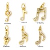 Picture of Eco-friendly Brass Music Charms 18K Real Gold Plated Musical Note Micro Pave Clear Cubic Zirconia