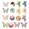 Image de 1 Pièce Pendentifs en 304 Acier Inoxydable Placage sous Vide Rétro Papillon Doré Multicolore Couleur du Dégradé Émail