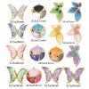 Image de 1 Pièce Pendentifs en 304 Acier Inoxydable Placage sous Vide Rétro Papillon Doré Multicolore Couleur du Dégradé Émail