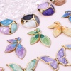 Image de 1 Pièce Pendentifs en 304 Acier Inoxydable Placage sous Vide Rétro Papillon Doré Multicolore Couleur du Dégradé Émail