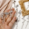 Picture of Eco-friendly 201 Stainless Steel Birth Month Flower Pendants Silver Tone Hollow