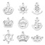 Picture of 304 Stainless Steel Cut Out Charms Silver Tone Double-sided Polishing