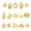 Picture of Vacuum Plating 304 Stainless Steel Cut Out Charms 18K Gold Plated Double-sided Polishing