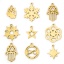 Picture of Vacuum Plating 304 Stainless Steel Cut Out Charms 18K Gold Plated Double-sided Polishing