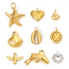 Picture of Vacuum Plating 304 Stainless Steel Valentine's Day Charms Multicolor Ball Heart Hollow