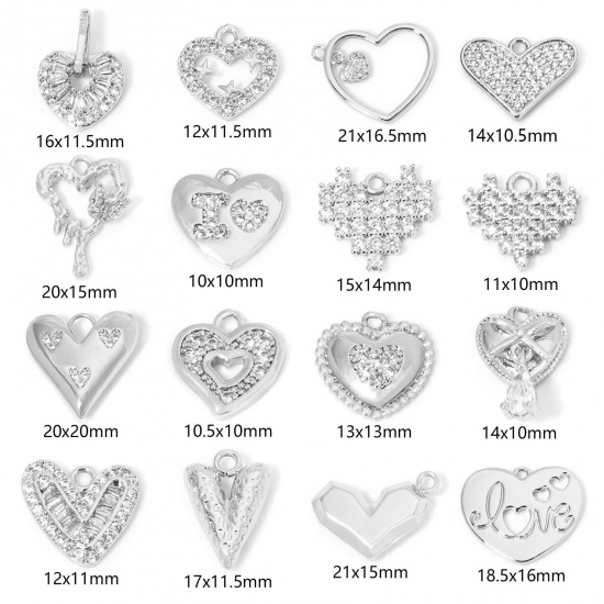 Picture of Eco-friendly Brass Valentine's Day Charms Real Gold Plated Heart