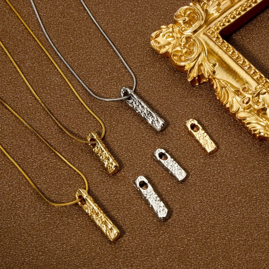 Picture of Eco-friendly Brass Charms Real Gold Plated Rectangle Texture