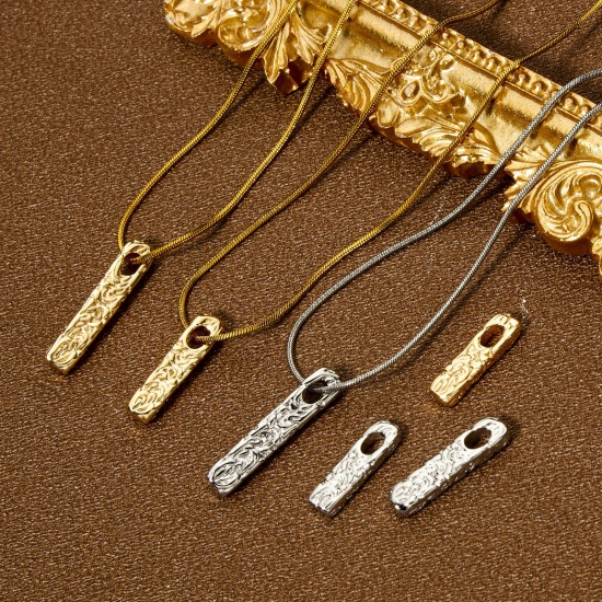 Picture of Eco-friendly Brass Charms Real Gold Plated Rectangle Texture