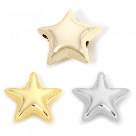 Picture of Eco-friendly Brass Galaxy Charms Real Gold Plated Pentagram Star