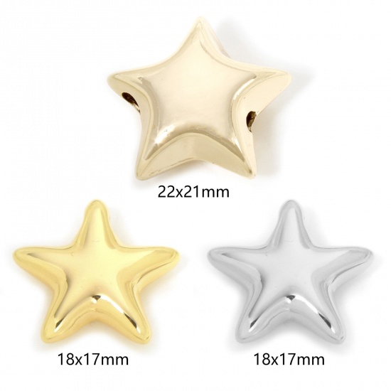 Picture of Eco-friendly Brass Galaxy Charms Real Gold Plated Pentagram Star