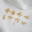 Immagine di 1 Pz Ecologico Ottone Ciondoli Cravatta a Farfalla 14k Vero Oro Placcato Fiore Trasparente Cubic Zirconiae