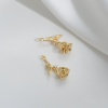 Picture of Eco-friendly Brass Charms 14K Real Gold Plated Bowknot Flower Clear Cubic Zirconia