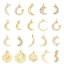 Picture of Eco-friendly Brass Galaxy Charms 18K Real Gold Plated Half Moon Clear Cubic Zirconia