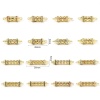 Picture of Eco-friendly Brass Connectors Charms Pendants Cylinder 18K Real Gold Plated Hollow Multicolour Cubic Zirconia