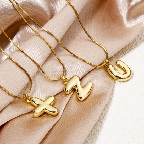 Picture of Eco-friendly Brass Charms 18K Real Gold Plated Capital Alphabet/ Letter 3D