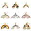 Immagine di 1 Pz Ecologico Ottone Tempo Collezione Ciondoli Arcobaleno Vero Oro Placcato Micro Spianare Multicolore Cubic Zirconiae