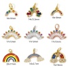 Bild von 1 Stück Umweltfreundlich Messing Wetter Kollektion Charms Echtgold plattiert Regenbogen Micro Pave Bunt Zirkonia