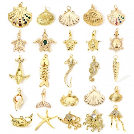 Eco-friendly Brass Charms 18K Real Gold Plated