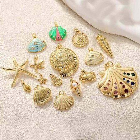 Eco-friendly Brass Charms 18K Real Gold Plated
