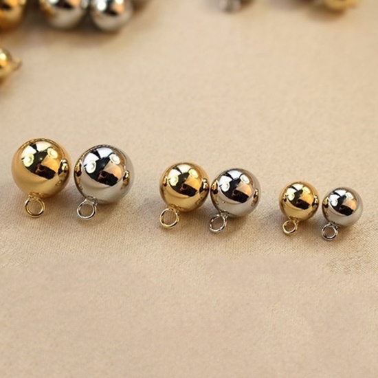 Picture of 1 Piece Brass Geometric Charms Real Gold Plated Ball 3D