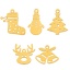 Picture of Vacuum Plating 201 Stainless Steel Simple Charms Silver Tone Christmas Reindeer Hollow