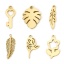 Bild von 2 Stück Vakuumbeschichtung 304 Edelstahl Charms Blume Blätter 18K Gold Plattiert