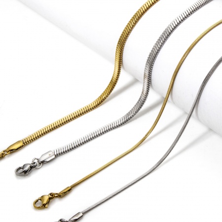 1 Pièce Colliers en 304 Acier Inoxydable Chaîne Maille Serpent