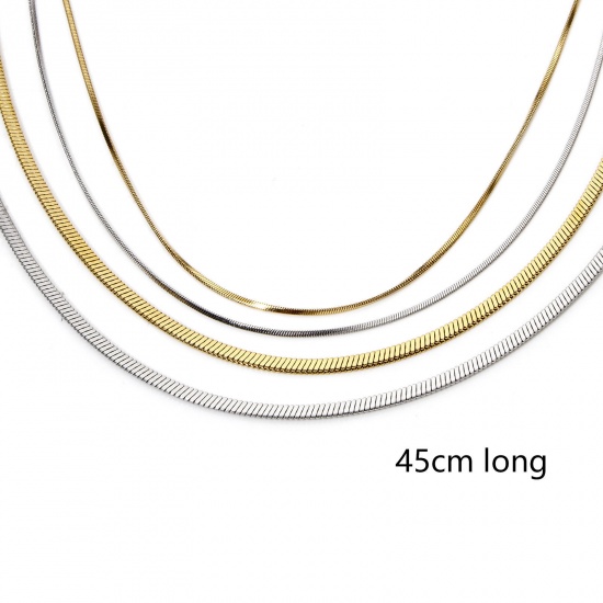 Immagine di 1 Piece 304 Stainless Steel Snake Chain Necklace For DIY Jewelry Making