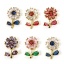 Immagine di 1 Pz Ottone & Vetro Ciondoli Vero Oro Placcato Multicolore Le foglie del Fiore 20mm x 13mm