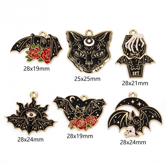 Picture of Zinc Based Alloy Halloween Charms Gold Plated Multicolor